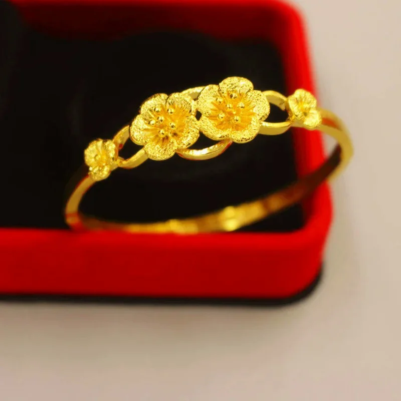 European coin gold color gold plated bracelet Japanese and Korean simple non fading women's limitation gold rose Jewelry