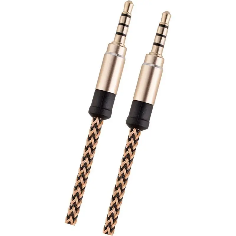 

R53C 3.5mm Male to 3.5mm Male TRS Stereo Sound Cable Nylon Braideds for Laptop