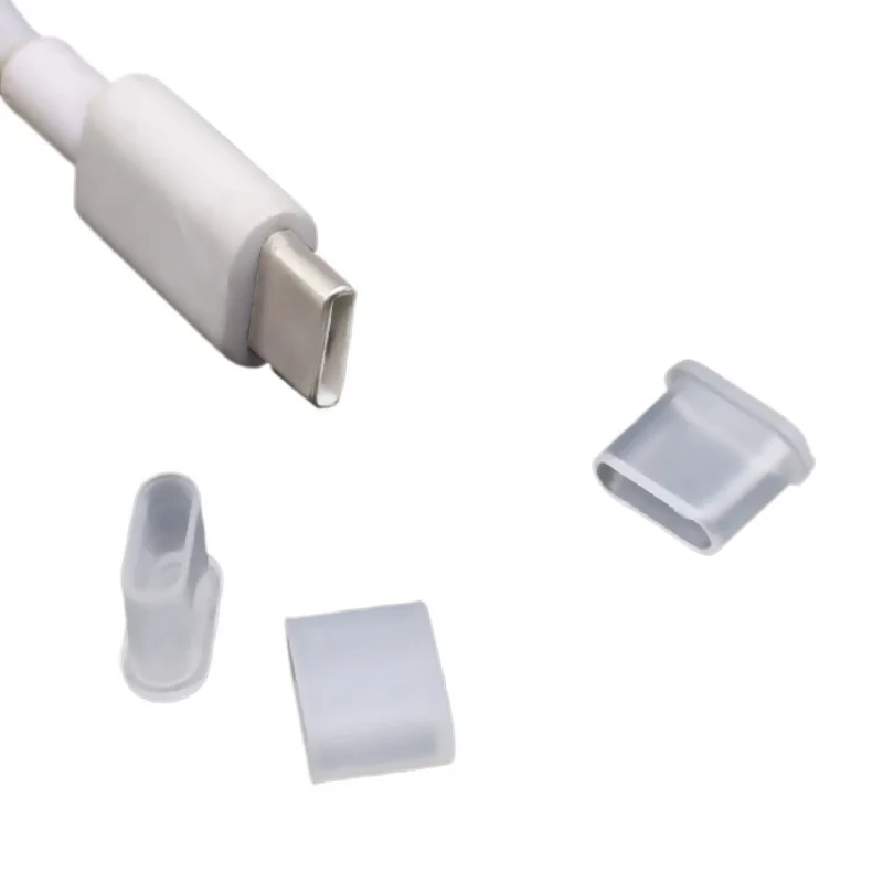 50pcs/lot Plastic USB Type-C Port Protective Cover Protector Anti-dust Plug Cap Cover Sleeve Lids Consumer Electronics Supplies