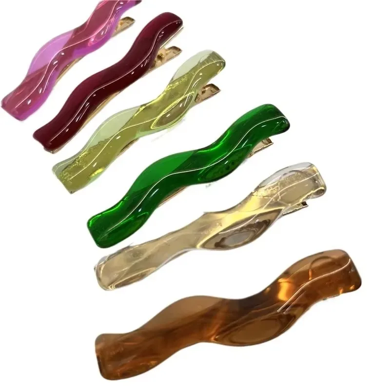 Korean version of the temperament wave duckbill clip headdress hairpin simple side bangs broken hair side clip one word hairpin