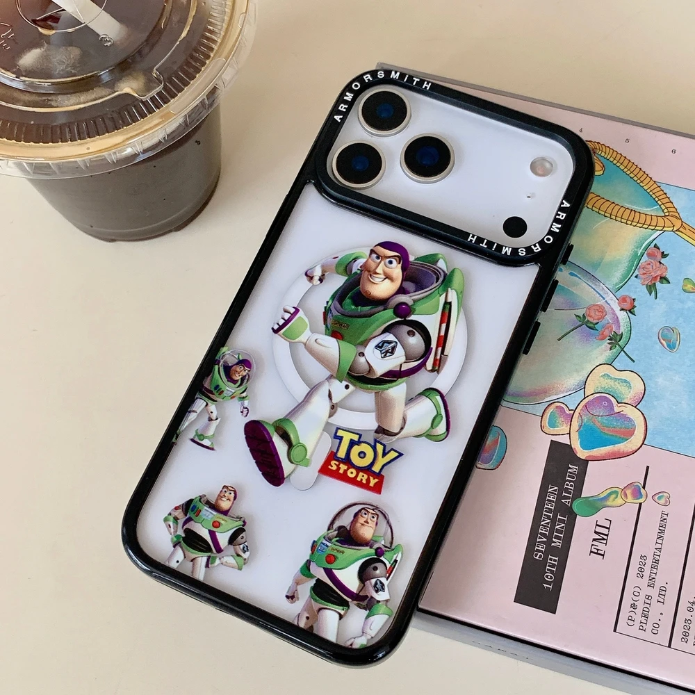 ديزني توي ستوري ثلاثية الأبعاد وودي الطنانة حامل قبضة مغناطيسي Magsafe شحن لاسلكي جراب هاتف آيفون 17 16 15 14 13 برو ماكس غطاء #3