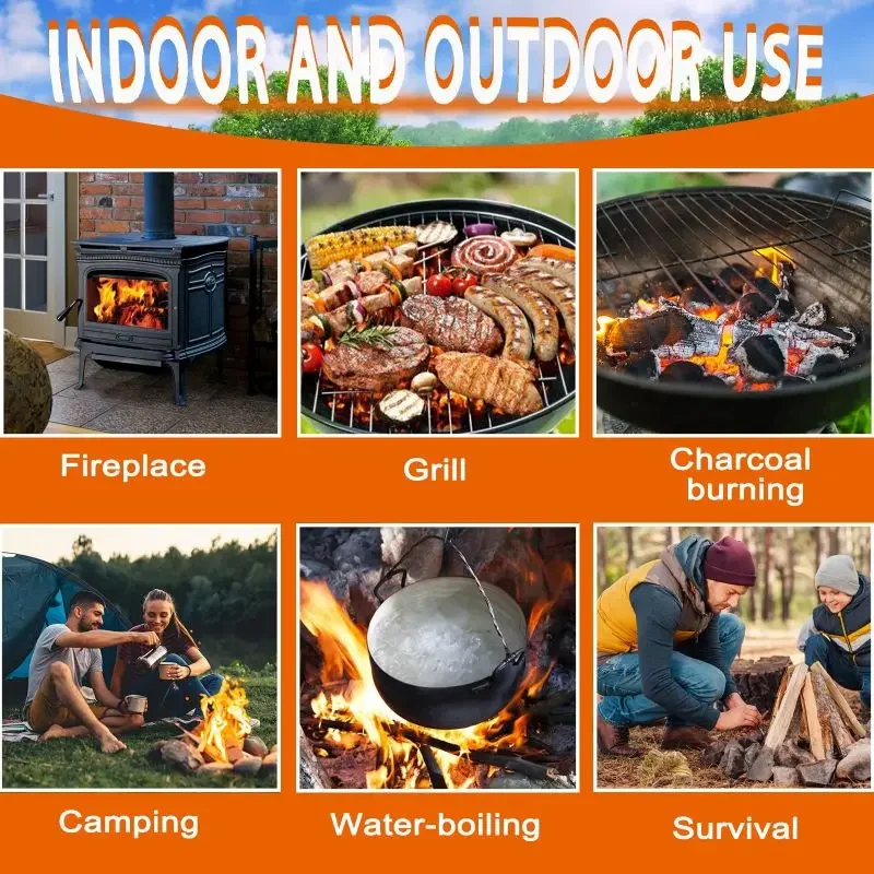30/60 قطعة في الهواء الطلق سلك الخشب مشعل نار ، مدفأة ، نار المخيم ، الشواء ، كاتب الموقد ، كاتب الفحم للشواء #6