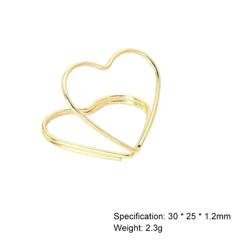 Soporte de metal con forma de corazón doble para notas, Clip para fotos, tarjeta de mensaje, soporte para fiesta, boda, banquete, tarjeta de lugar