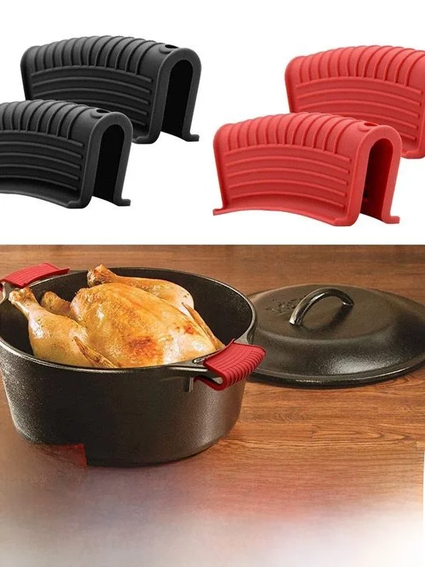 High-Temperature Resistant Silicone Oven Gloves Pot Holder Clamp Enamel Pot Heat Insulation Cover Microwave Oven Gloves