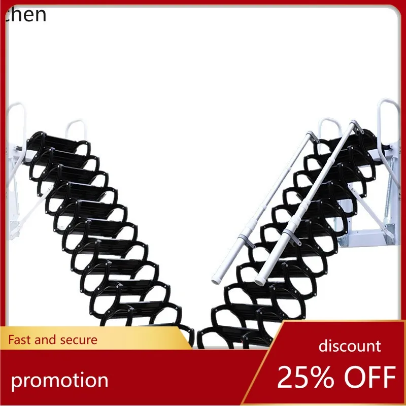 

YFY Outdoor Thickened Telescopic Ladder Loft Wall-Mounted Partition Household Folding Mezzanine Wall-Mounted Indoor Fire Ladder