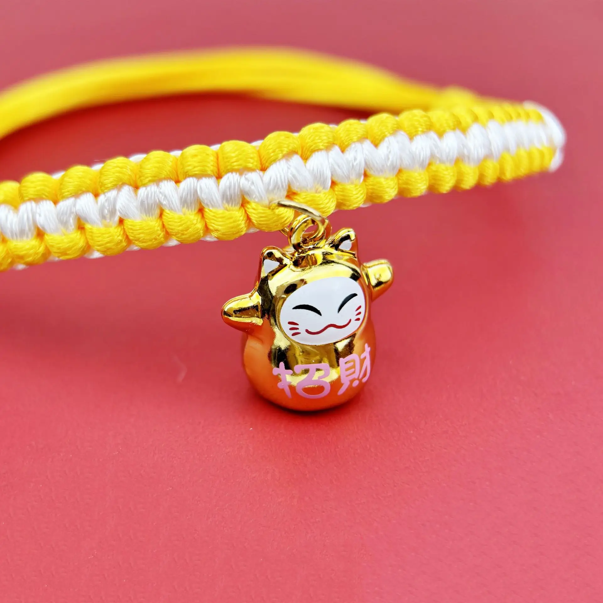 

Китайский шикарный ошейник для домашних животных, подвеска в виде колокольчика Lucky Fortune, колье ручной работы на шею, аксессуары, товары для домашних животных Lucky Cat