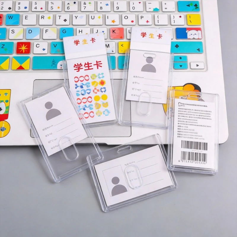 

1Pc Transparent ID Work Pass Access Card Holder Working Permit Case Badge Sleeve for Staff Nurse Acrylic Pass Work Card Cover