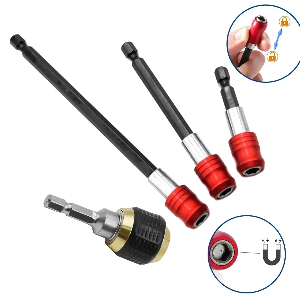 

1pc 60mm Drill Chuck With 3pcs Connecting Rod 60/100/150mm Hex Shank Quick Release Self Locking Extension Bar For Electric Drill