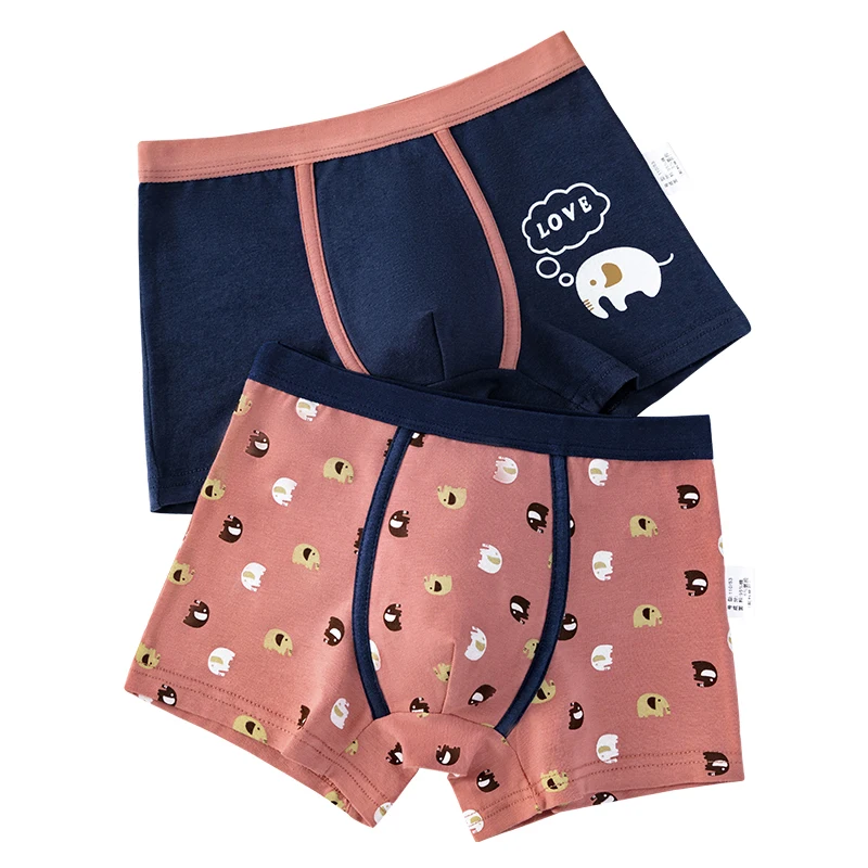 Elephant Cartoon Boy Underwear Boxer Graphic Blue Boy Cotton Underpanties Child Clothes 3 4 6 8 10 12 14 Years Old Oku203019