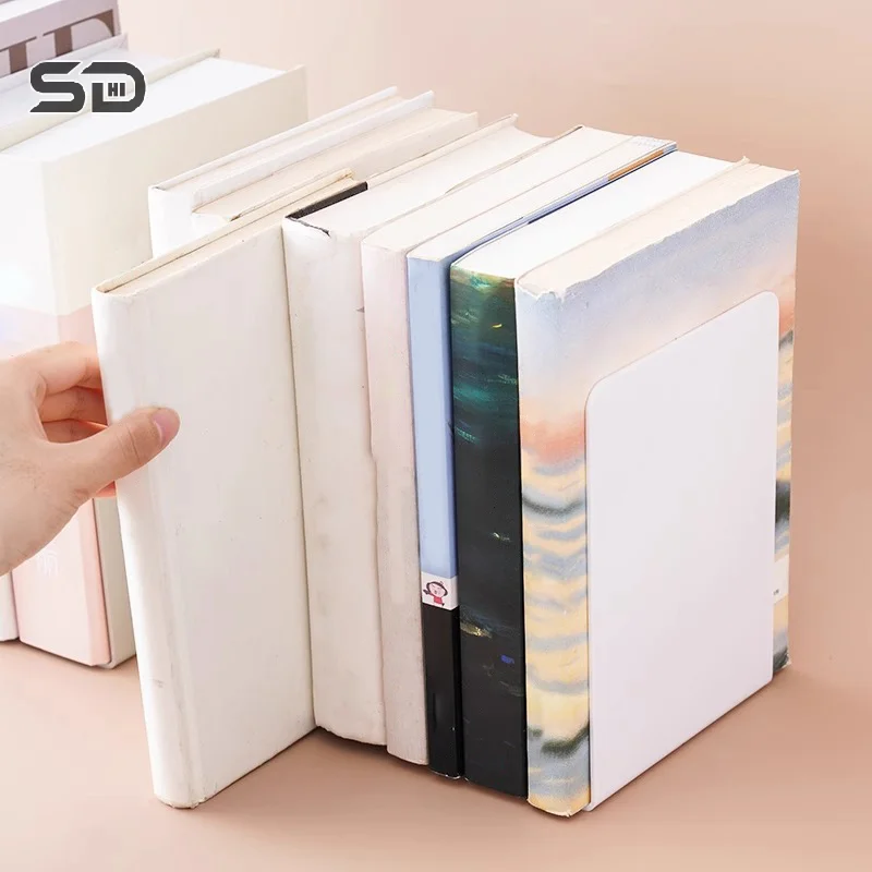 L-Shaped Secretária Bookends, durável Display Book Stand, simples suporte INS Rack, Desktop Organizer, Minimalismo