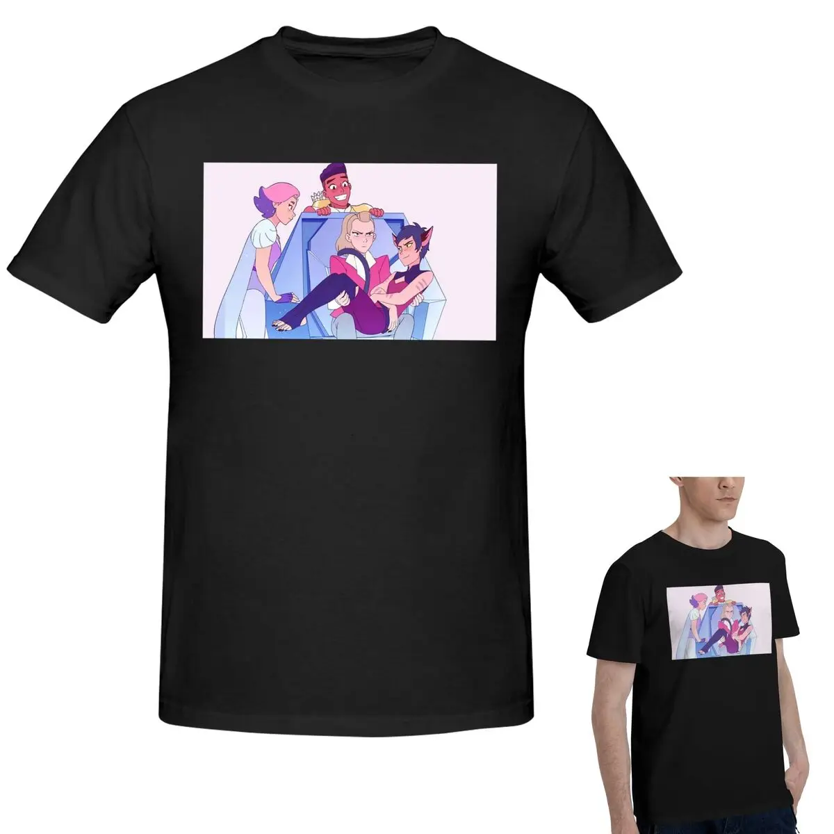 

Cotton Best Friend Squad She-Ra And The Princesses Of Power T-Shirt Men's Classic Oversized T Shirt Men O-Neck Summer Shirts