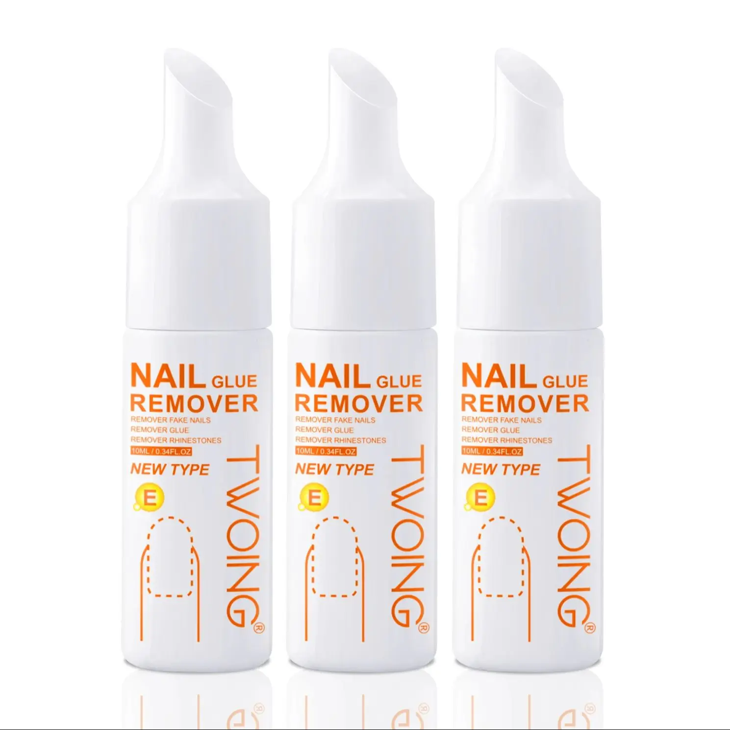 3-flessen nagellijmverwijderaar voor nepnagels Verwijdert gemakkelijk acrylnagels, opdruknagels en strasssteentjes - Handige nieuwsgierige dop