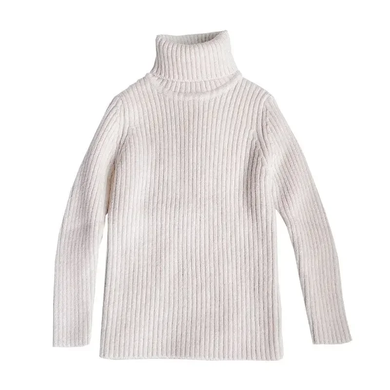 Boys and Girls New Fall and Winter Thickened Bottoming Sweater Girls Sweater Daughter Children's High Neck Inside Out