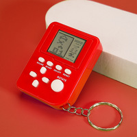 microsoft keychains videogames Mini Handheld Game Console Backpack Keychain Blue Retro Game Console with Bells Keyring