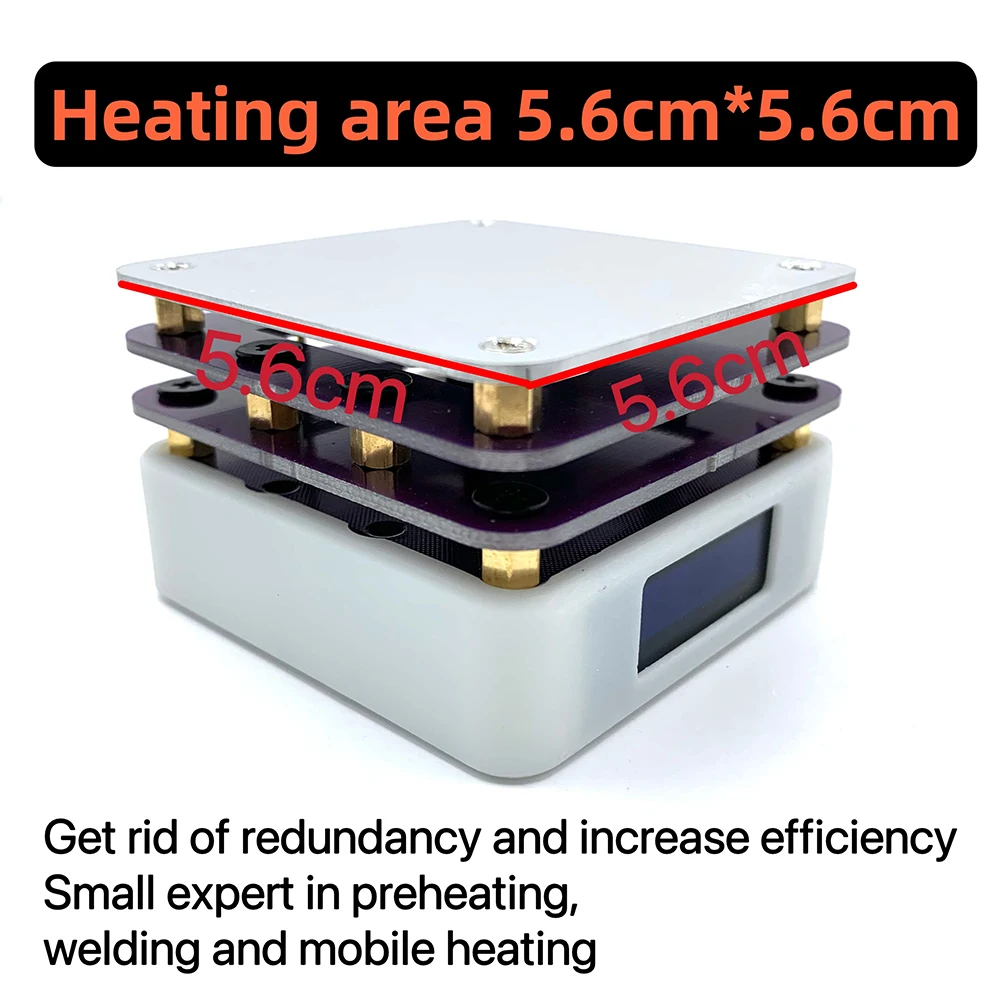 Mini Digital Display Hot Plate Preheater Rework Station PD65W PCB Board Soldering Desoldering Heating Plate LED Strip Tool