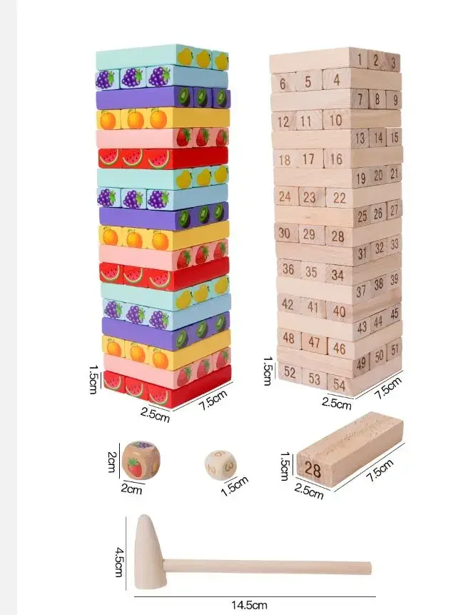 Puzzle per bambini in legno giocattoli giochi da tavolo per adulti numeri grandi impilabili a strati torre di legno ad alto disegno