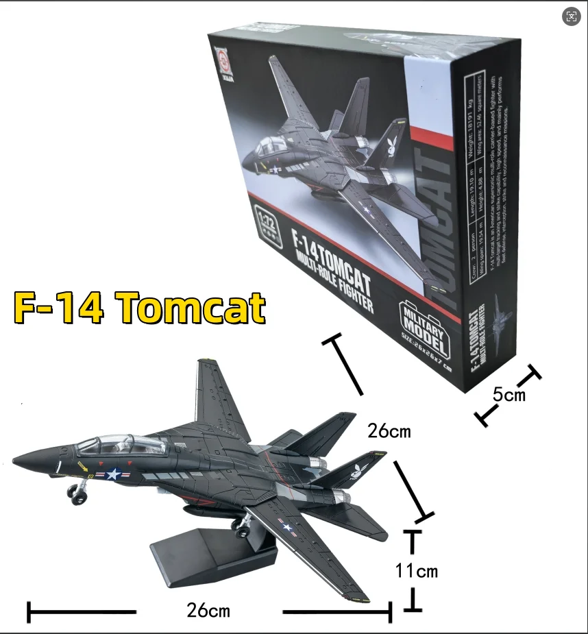 Planes Model 1/72 Scale F-14 Tomgat Fighter Finished ABS Simulation Aircraft Decoration for Collections and Displays
