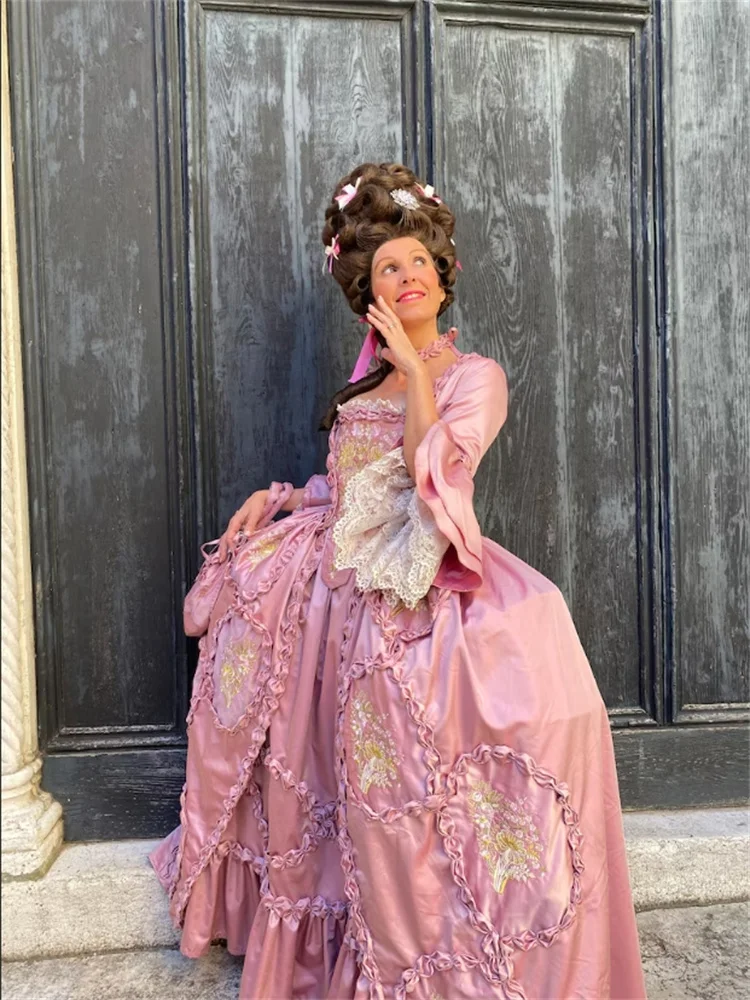 Robe une princesse La Francaise rose Rococo Robe baroque Marie Antoinette Robe de bal de la cour royale