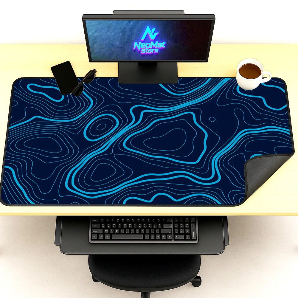Xxxl Mouse Pad Minimalist Blue Mouse Rug Keyboard Mat Aesthetic Big Mousepad Rubber Carpets Computer Office Accessories for Desk