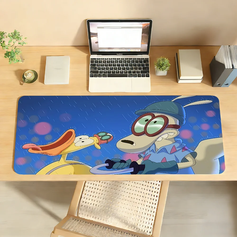 

Коврик для мыши с изображением Рокко из мультфильма «Современная жизнь», нескользящий настольный коврик, аксессуары для ПК и ноутбуков, резиновый офисный коврик для клавиатуры, большой декоративный коврик для геймеров