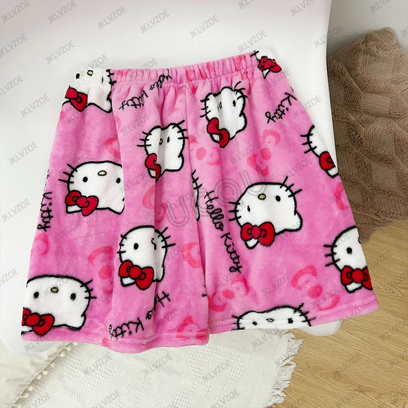 MINISO 2025 صيف جديد الكرتون لطيف مرحبا كيتي المطبوعة المرأة والرجال السراويل عادية المنزل بيجامة سراويل قصيرة عطلة السراويل #1