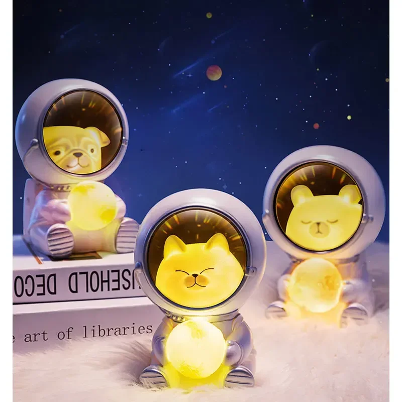 

Pet Astronaut USB LED Charge Night Light Galaxy Guardian Astronaut Night Light Bedroom Decoration Star Kids Birthday Gift