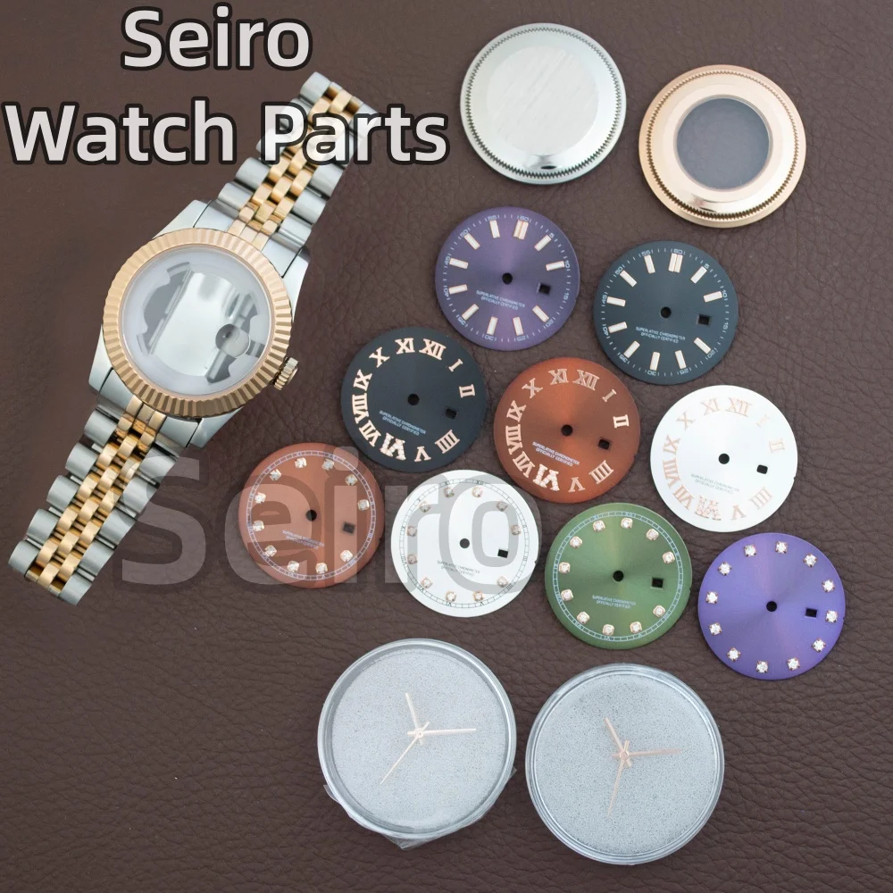 

33mm NH05 Watch Case Dial Hands Silver Rose Gold Stainless Steel Bracelet Sapphire Glass Waterproof for Datejust NH05 Movement