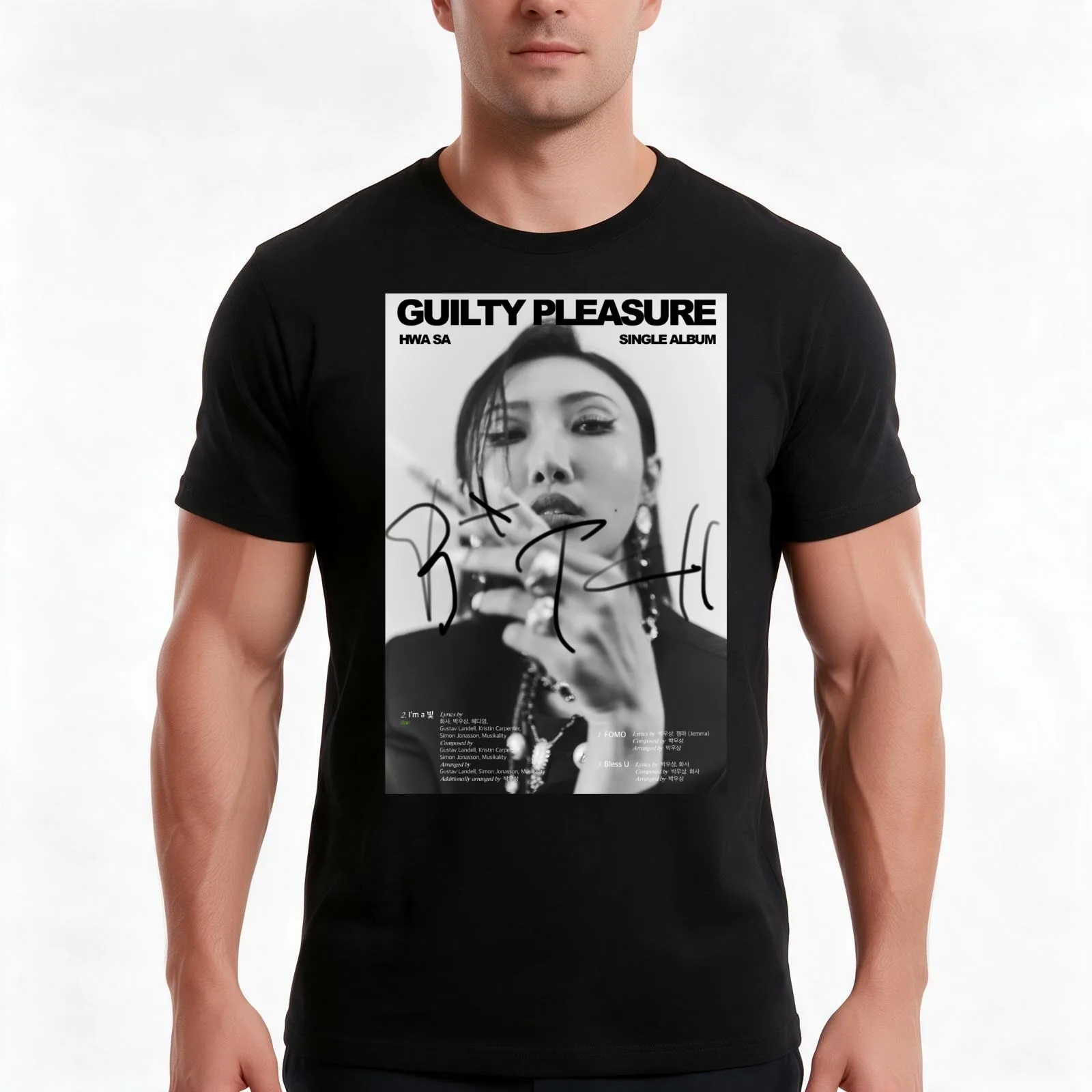 HWASA Guilty Pleasure T-Shirt, Summer Casual Cotton Tee, Oversized Streetwear Tops, Vintage Graphic Print, Unisex Men Women