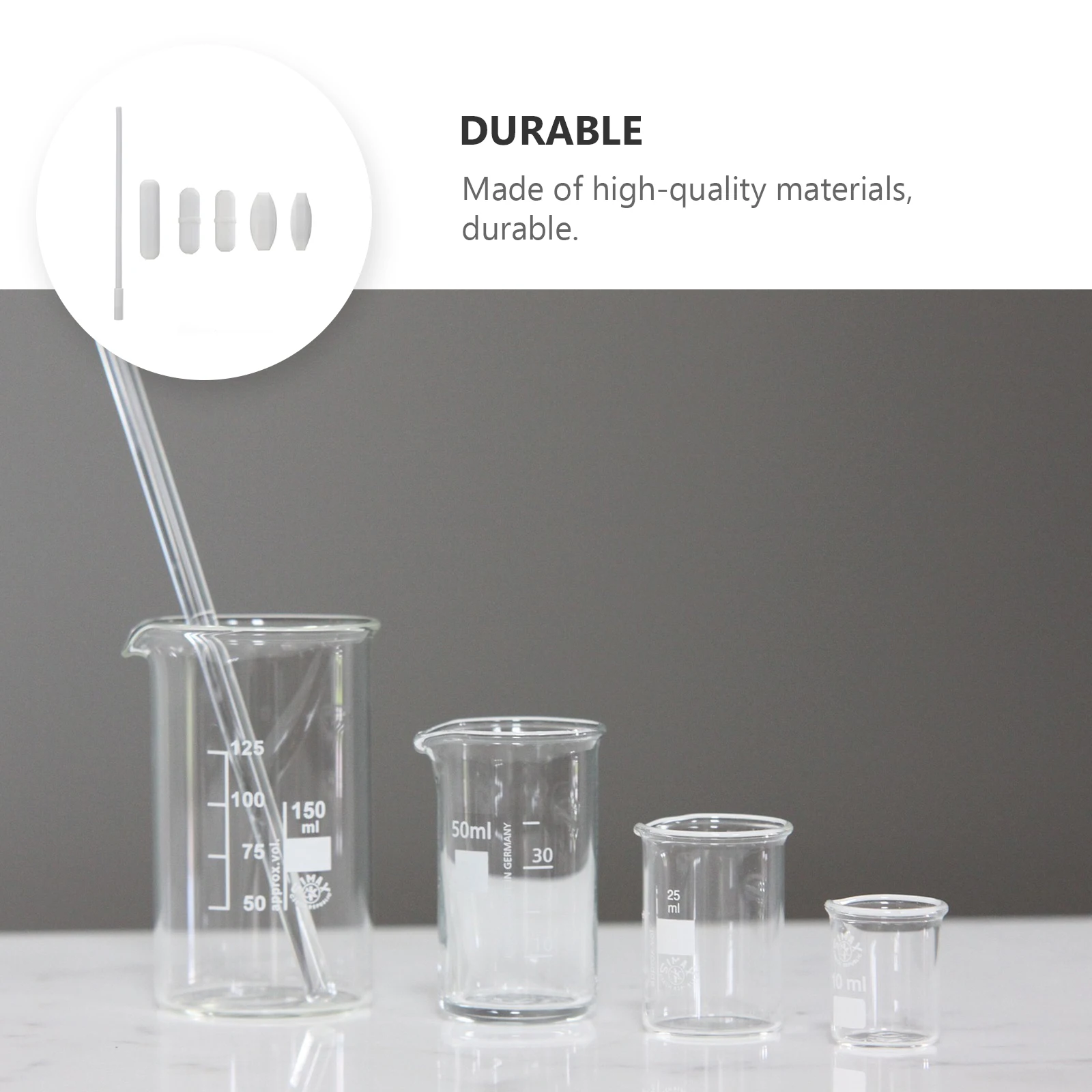 

1 set Magnetic Stirring Bars PTFE Corrosion Resistant Rods White Lab Equipment Teaching Supplies Efficient Solutions