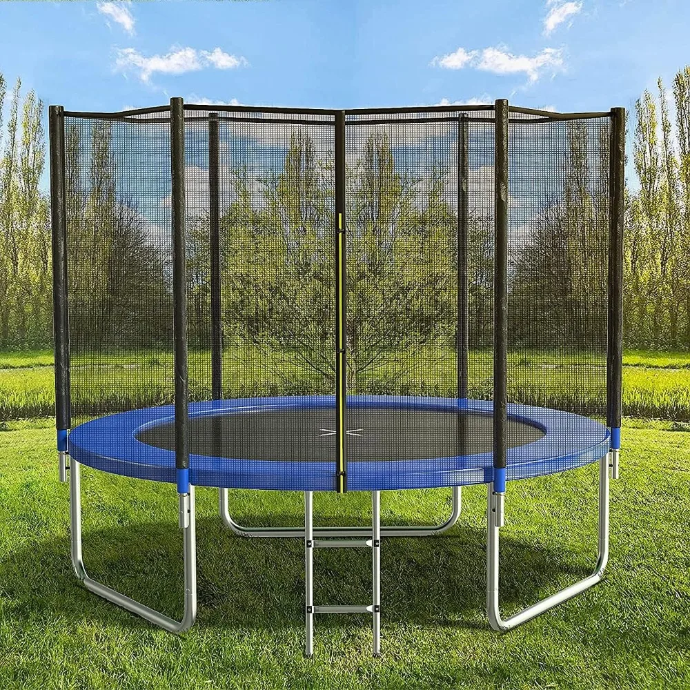 15FTTrampoline with Safety Enclosure Net,Outdoor Trampoline with Basketball Hoop,Heavy Duty Jumping Mat and Spring Cover Padding