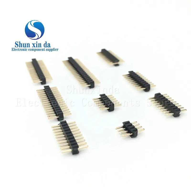 50PCS 1*2-50P 1.27MM gild Single Row Male PCB Board Header Connector Strip Pinheader 2p 3p 4p 5p 6p 7p 8p 10p 12p 15p 20p 50Pin