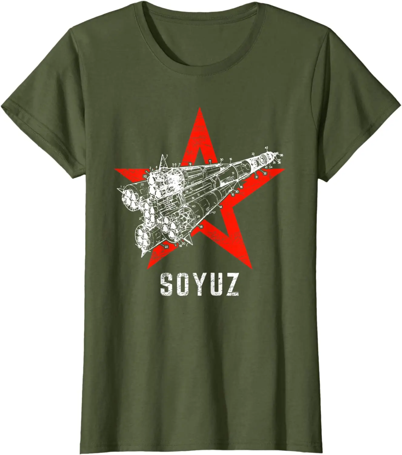 Russia Communism Soviet Union Space Program Soyuz Rocket T Shirt. Short Sleeve 100% Cotton Casual T-shirts Loose Top Size S-3XL