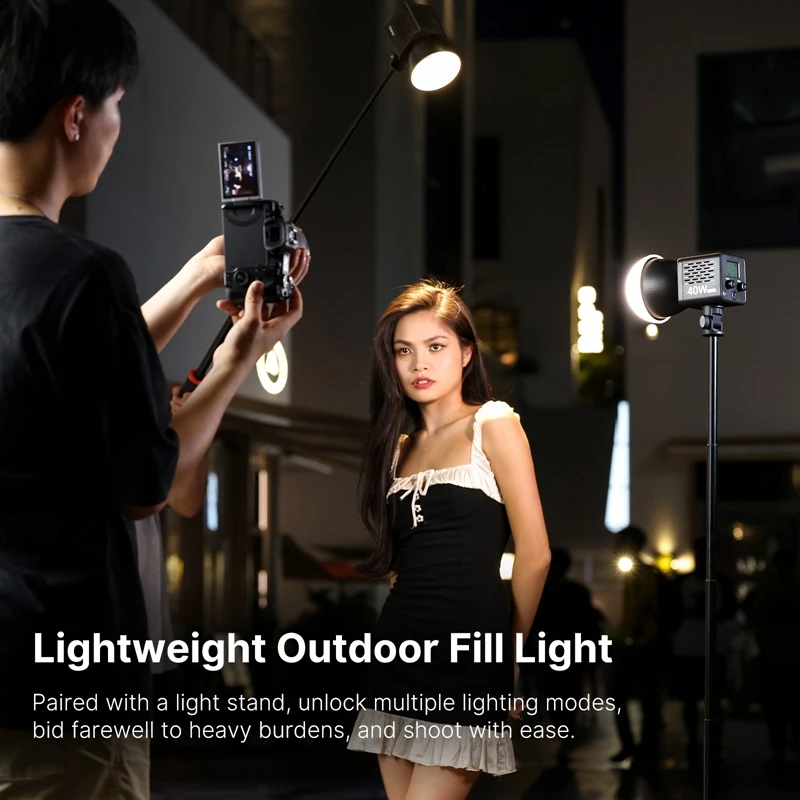 Ulanzi LT028 40W Bi-Color COB Video Light 2500K-6500K Photographic Studio LED COB Light for Camera Video Vlog Livestreaming