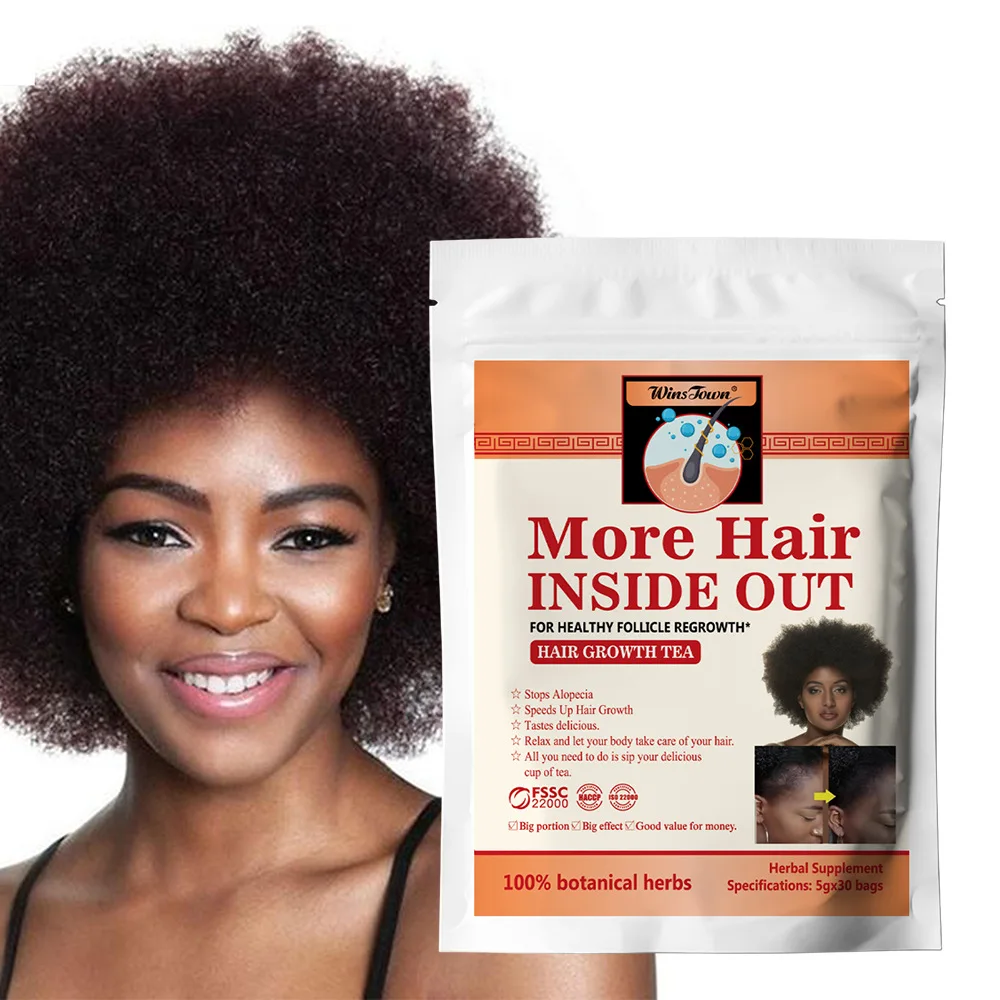 2 كيس شاي نمو الشعر، شاي الأعشاب الصيني الطبيعي، كيس شاي إعادة نمو الشعر للرجال والنساء 30 كيس شاي