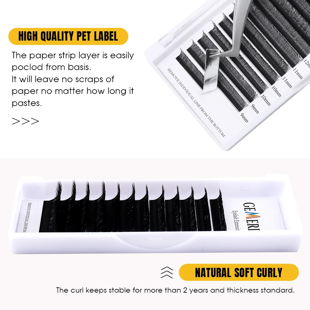 10pcs 3D W Shape Lashes Eyelash Extensions Wholesale Gemerry Premade Volume Fan Makeup Tool Natural Faux Mink Individual Eyelash