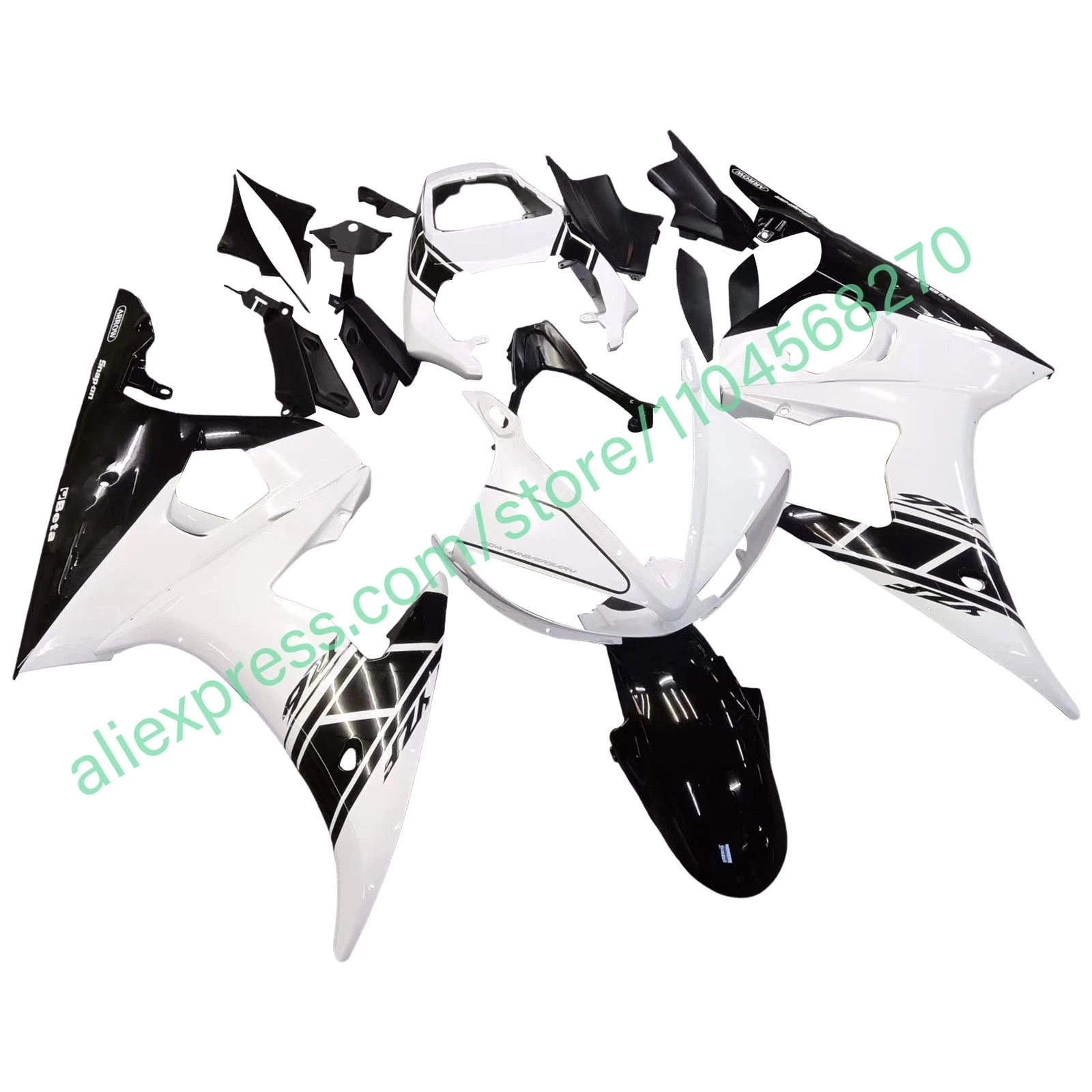 For YAMAHA YZF-R6 2003 2004 2005 Lightweight Motorcycle Body Panel Fairings YZF R6 03 04 05 White Black Injection Fairing Kit