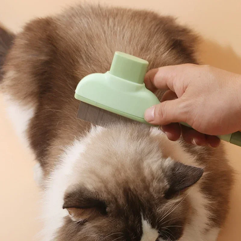 Pet Cat Comb Dog Hair Removal Brush Cleaning Hair Cleaner Beauty Supplies Multi-Functional One-Click Press Pet Grooming Tool