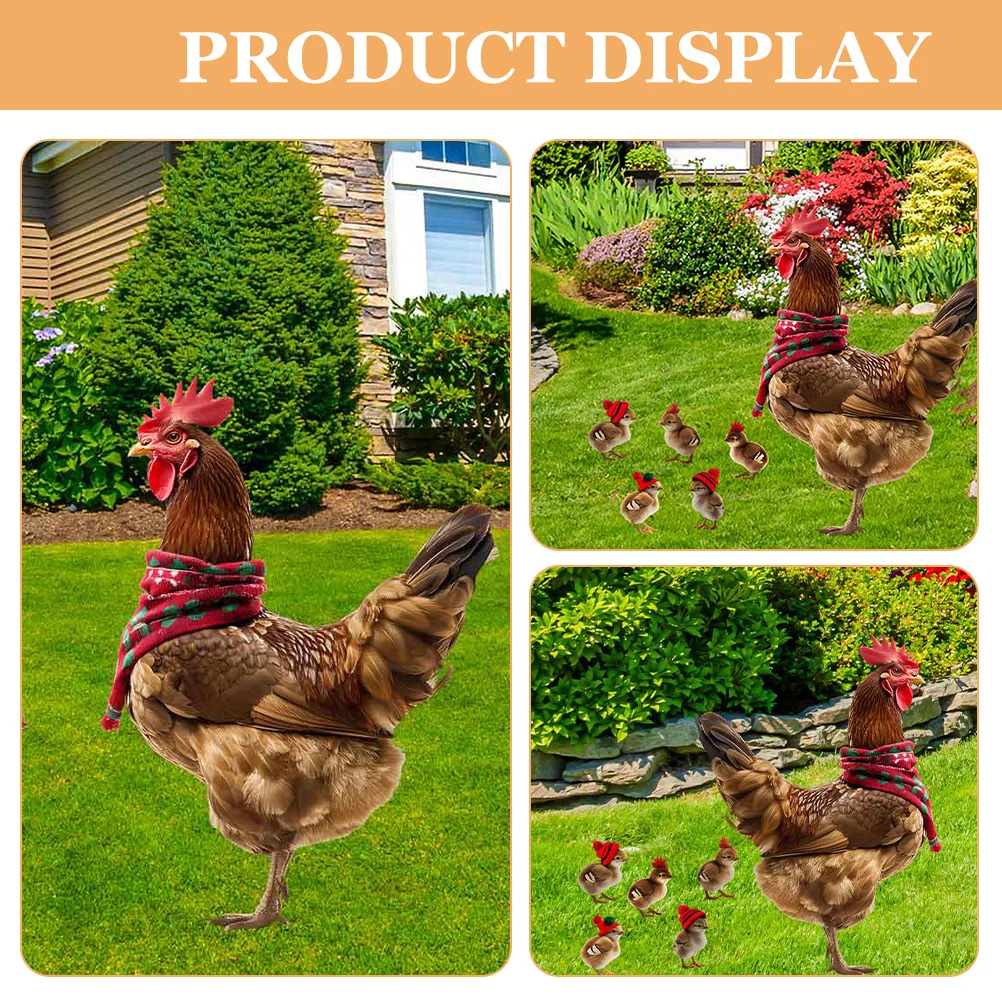 

1Set Delicate Iron Chicken Yard Decor Double Sided Garden Stakes for Natural Breath and Vigor Chicken Yard Decor