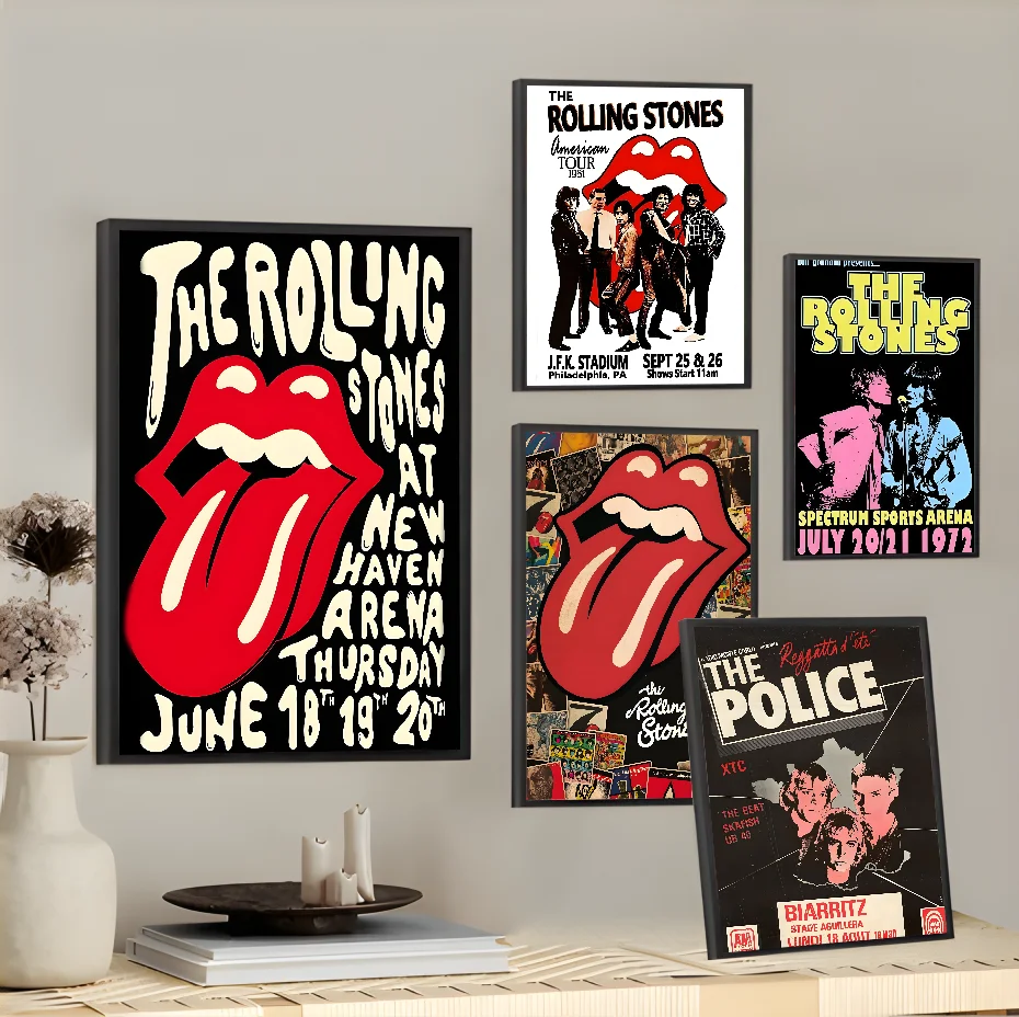 British Rock Band The R-Rolling S-Stones Poster Home Living Room Wall Room Bed Bedroom Home Decoration