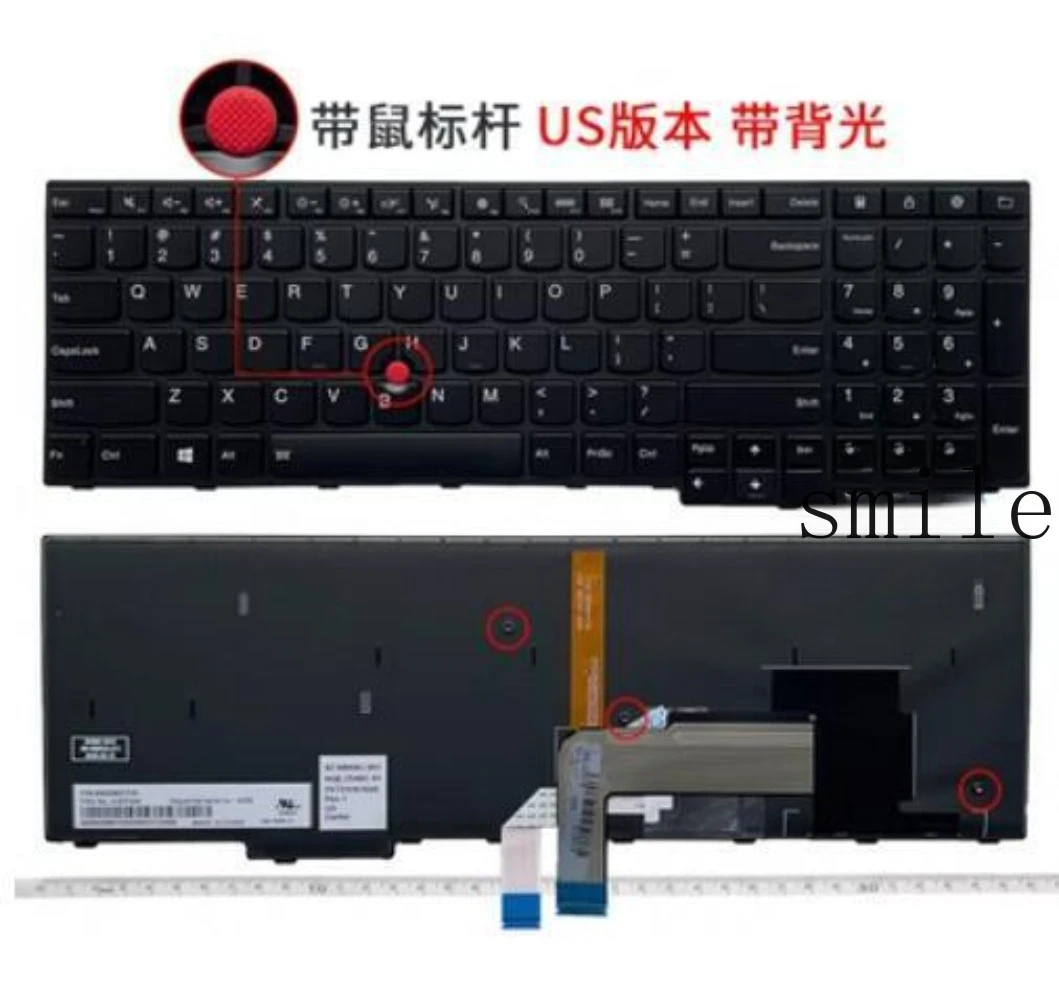 

Клавиатура US для Lenovo S5 S5 2-го поколения E560P, черная, с подсветкой, с трекпойнт-механизмом