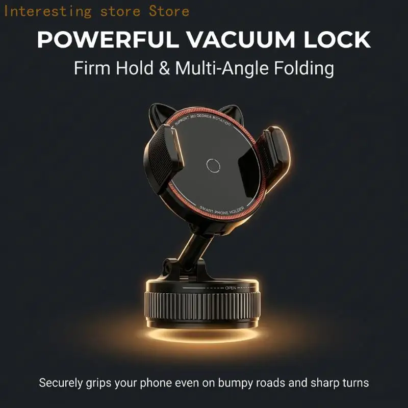 Windshield Car Phone Holder with Adjustable Viewing, Support Arm and Clamp Lining for In-Vehicle Screen Positioning 55KC