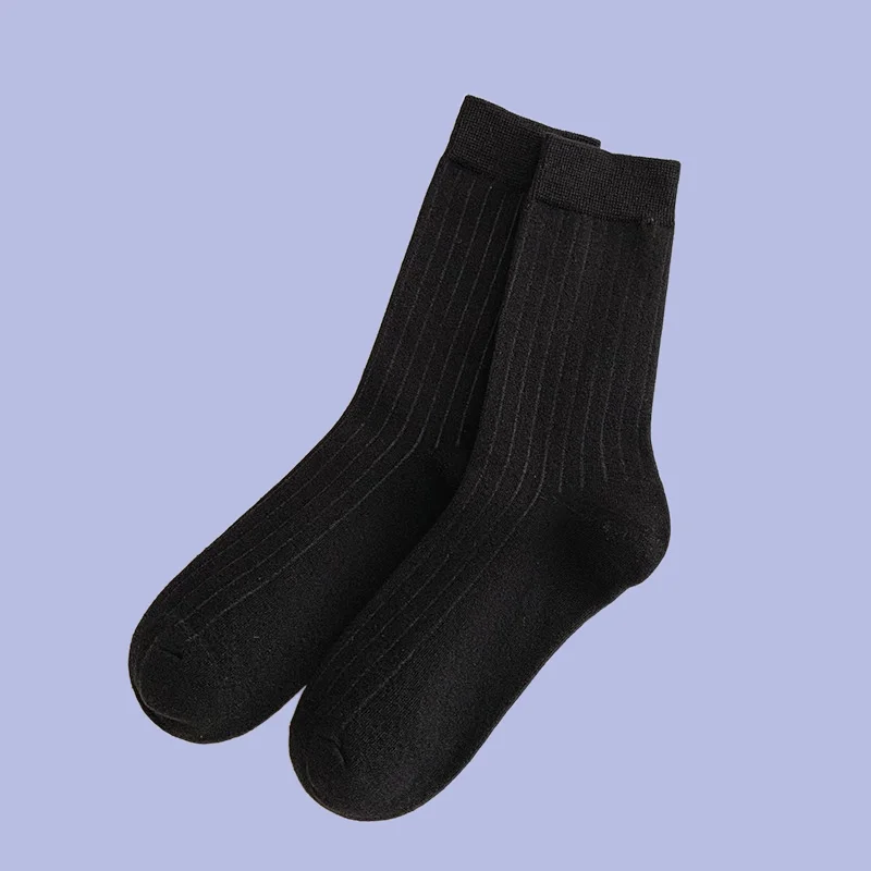 5 Pairs Classic Mid-Calf Socks Solid Color Plain Men's All-Match Casual 2024 Fashion Socks Men's Solid Color High Quality Socks