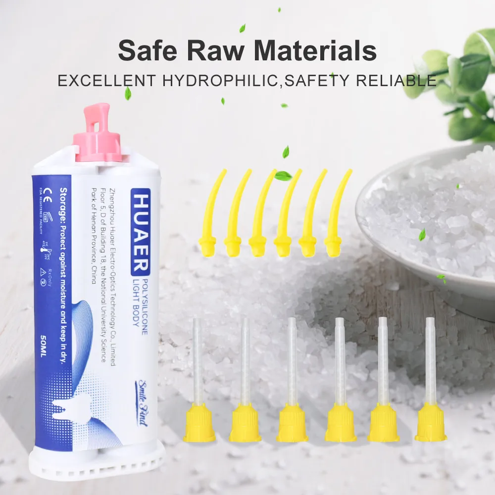 Dental Silicone Impression Material Putty Light Body Second Accurate Impression Kit for Heavy Rubber Elastomeric Mold 50ml
