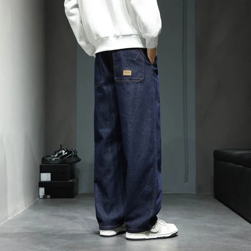 Vaqueros holgados de pierna recta y ancha para hombre, pantalones largos informales de nueva moda, elegantes y versátiles para otoño e invierno