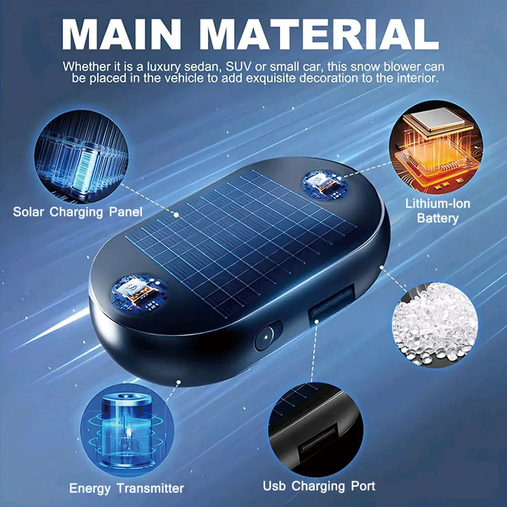1x Car Snow Removal Device Antifreeze Snow Removal Tool Solar Car Snow Remover Defroster Windshield De Icer