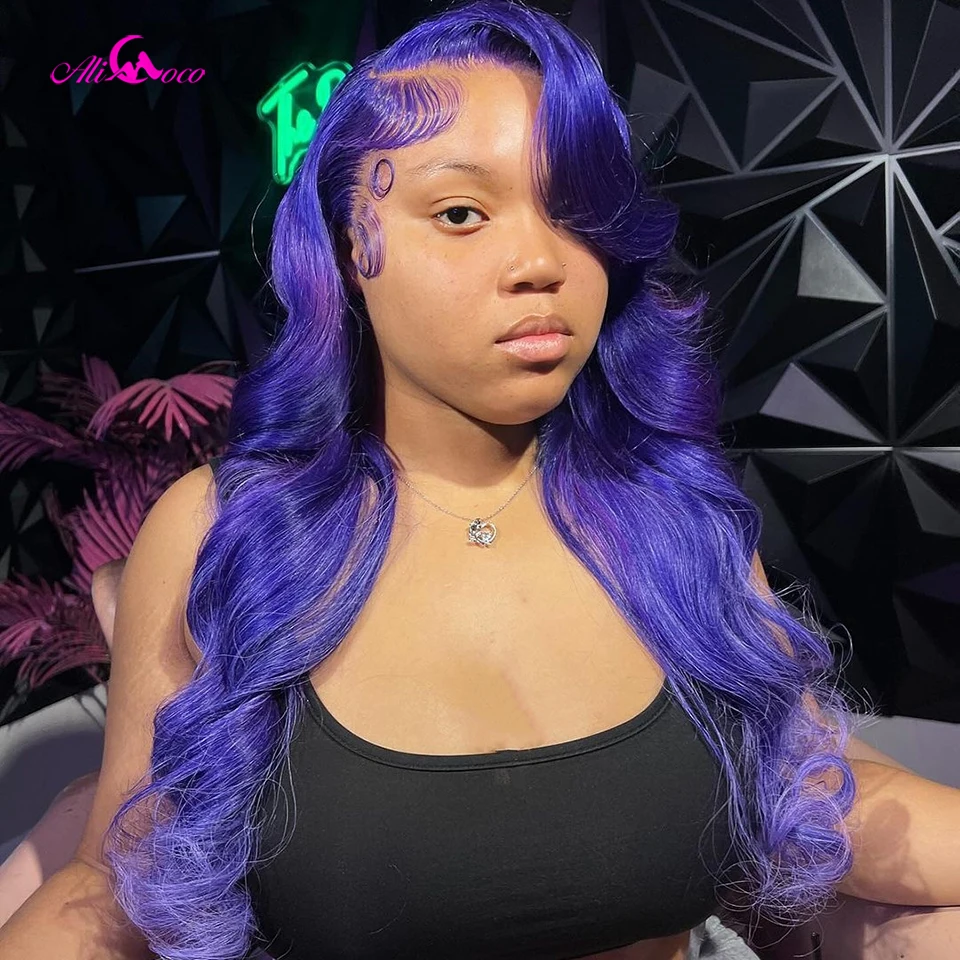 

Violet Purple 200 Density Lace Front Wigs 13x4 13X6 Body Wave Lace Frontal Wig For Women Brazilian With Baby Hair Pre Plucked