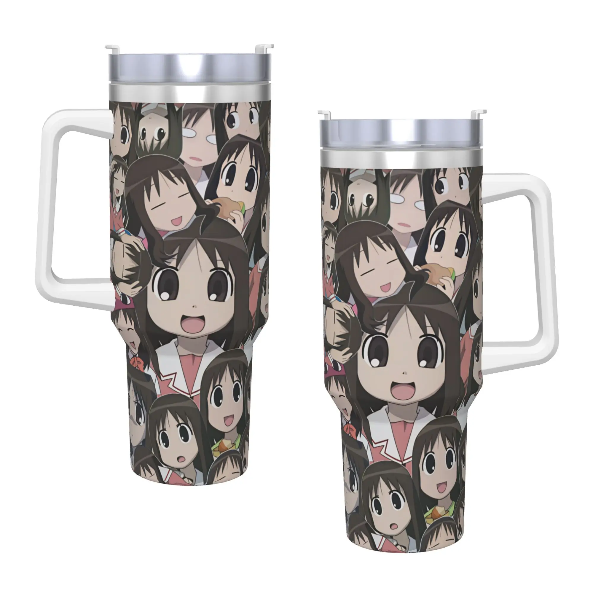 Azumanga Daioh Anime Stainless Steel Tumbler  Travel Car Mugs 40oz Thermal Mug Portable Cold and Hot Milk Tea Water Bottle