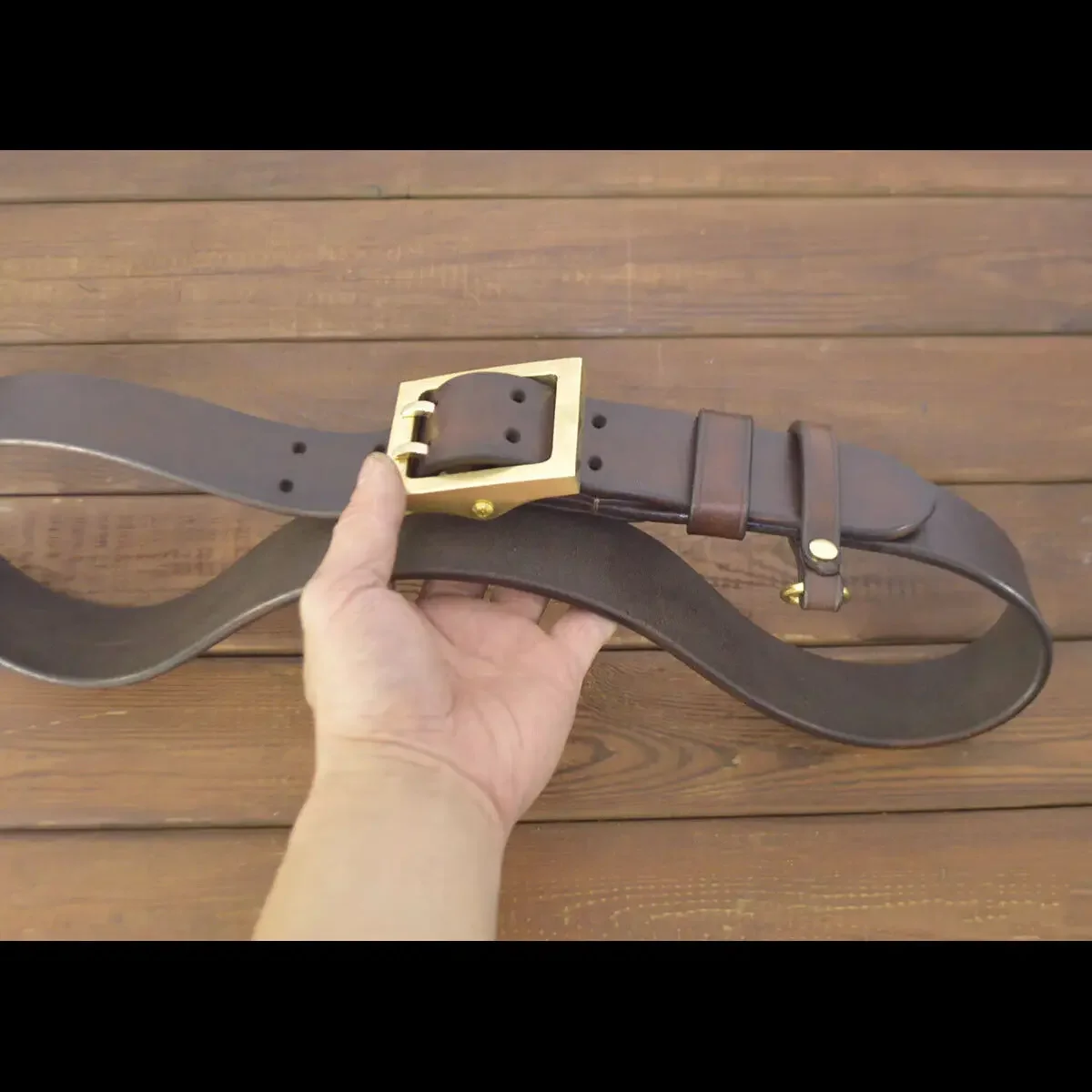 Handmade Custom made Genuine Leather Full Grain Cowhide 5mm Thickness Durable  Belt Double Pin 45mm Width