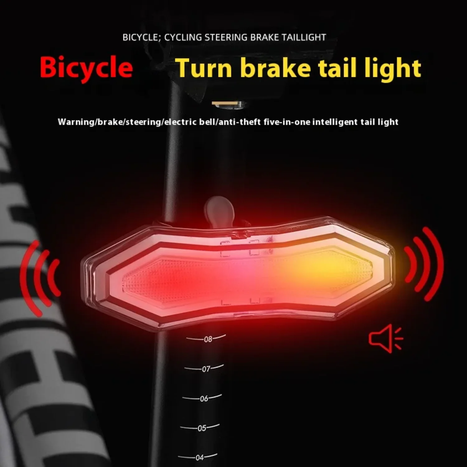 Wireless Remote Control Turn Signal Tail Light USB Charging Waterproof Night Cycling Bicycle Cool Riding Warning