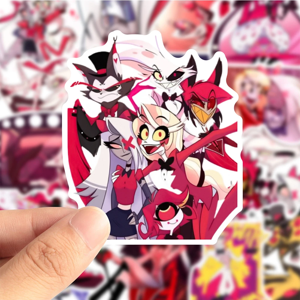 

10/30/56pcs Helluva Boss Cartoon Stickers Cool Anime Decals for Phone Case Skateboard Notebook Waterproof Graffiti Sticker Decor